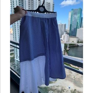 SOLD❌Zara Basic Blue Striped Midi Skirt
